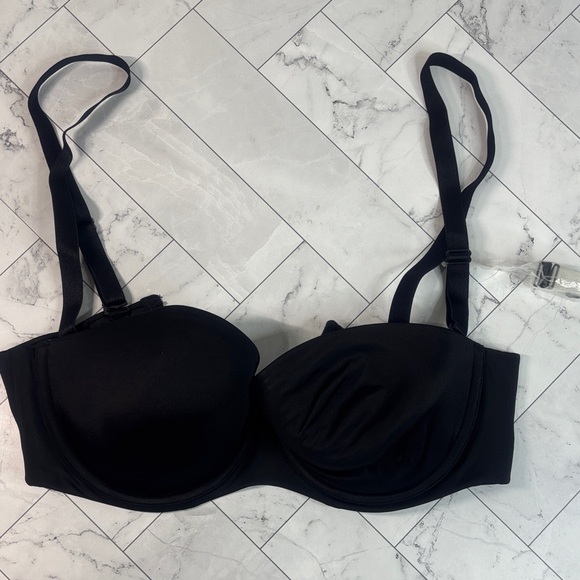 NWOT Cacique Lane Bryant Womens Bra Black Multiway Strapless UNDERWIRE 36D - Picture 1 of 10